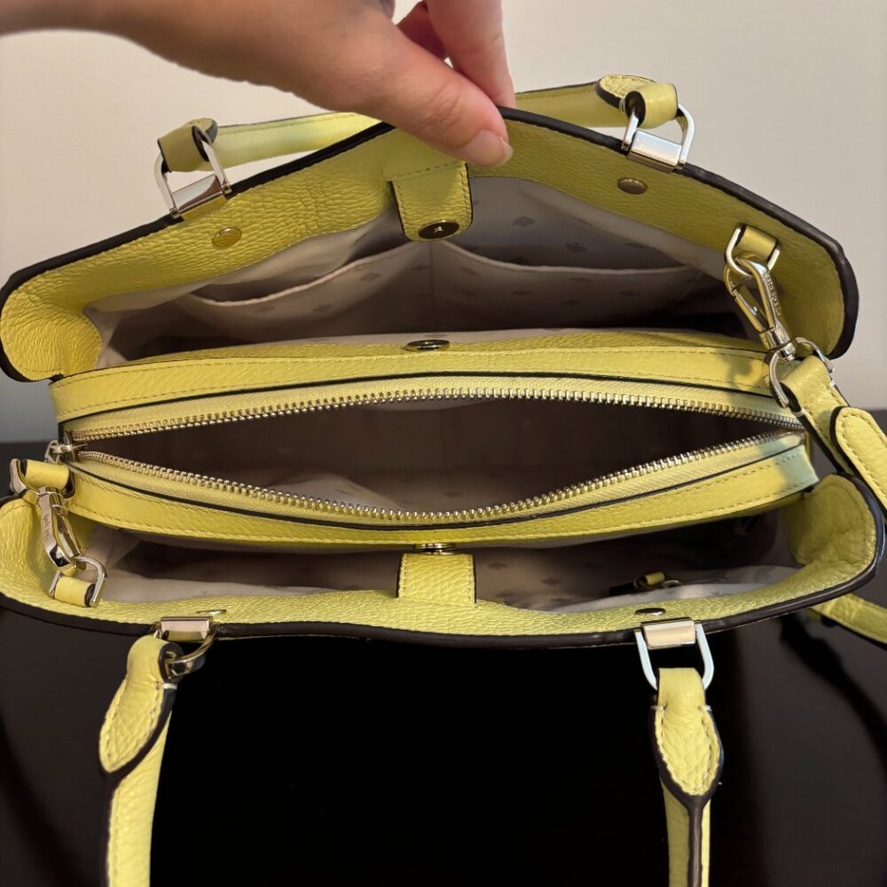 Kate Spade Leila Medium Light Yellow Triple Compartment Satchel - Picture 11 of 13